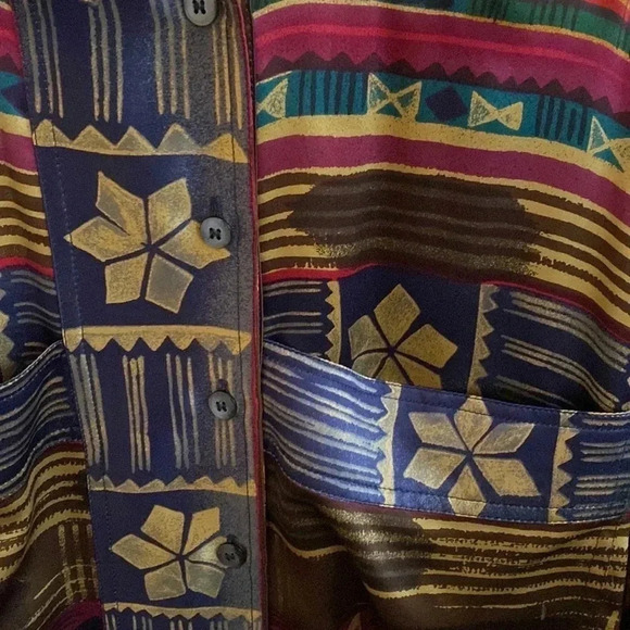 Vintage Escada Silk Button Down Blouse Size 38 - Picture 5 of 6